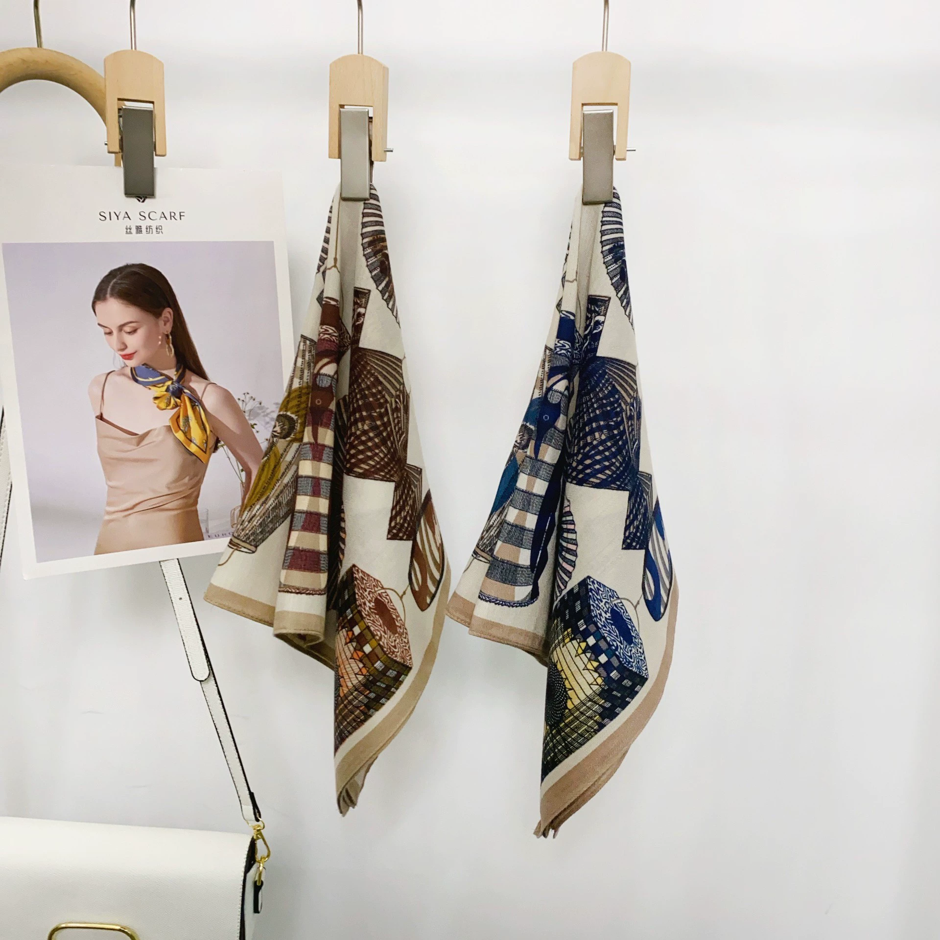 Herringbone Retro Art Square Scarf view 3