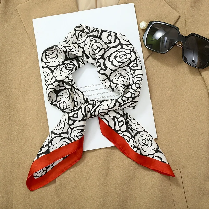 Faux Silk Square Scarf for Women view 12