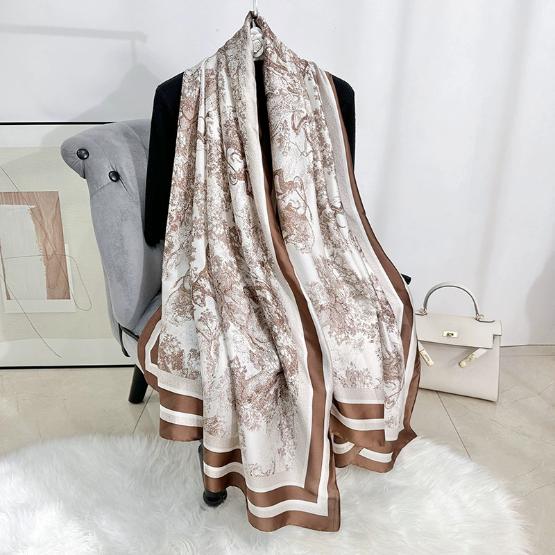 Floral Print Satin Long Scarf view 7