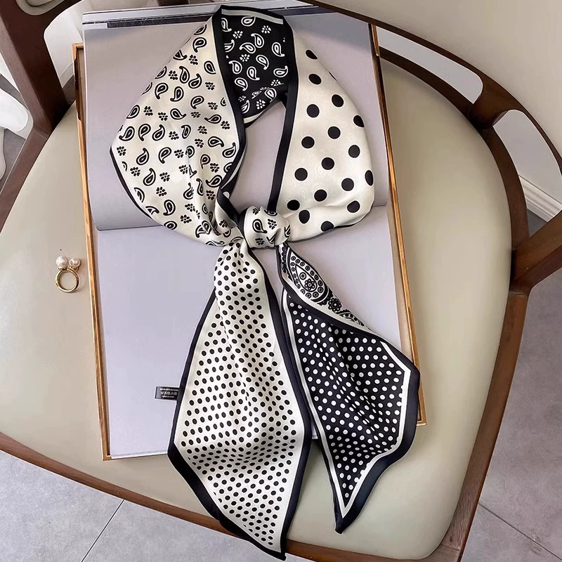 Paisley Polka Dot Chiffon Twilly Scarf view 2