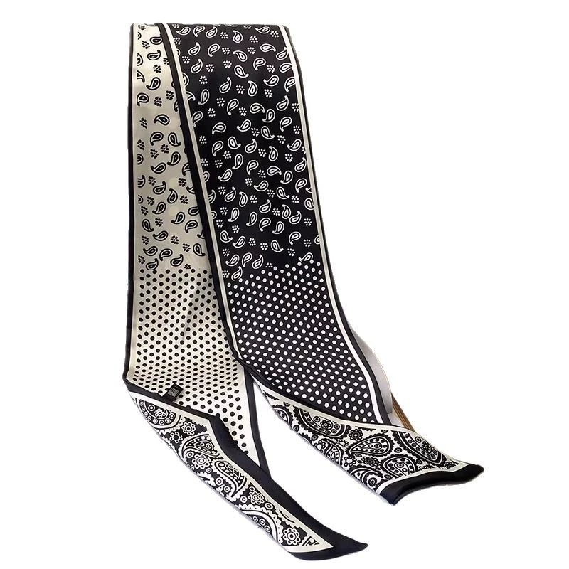Paisley Polka Dot Chiffon Twilly Scarf view 5