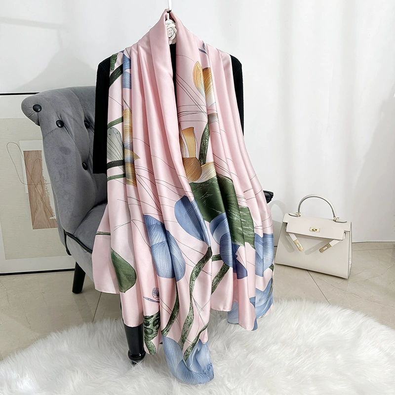 Floral Print Satin Long Scarf view 2