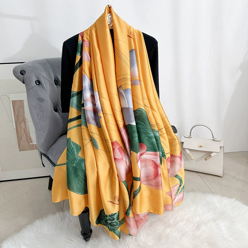 Floral Print Satin Long Scarf view 3