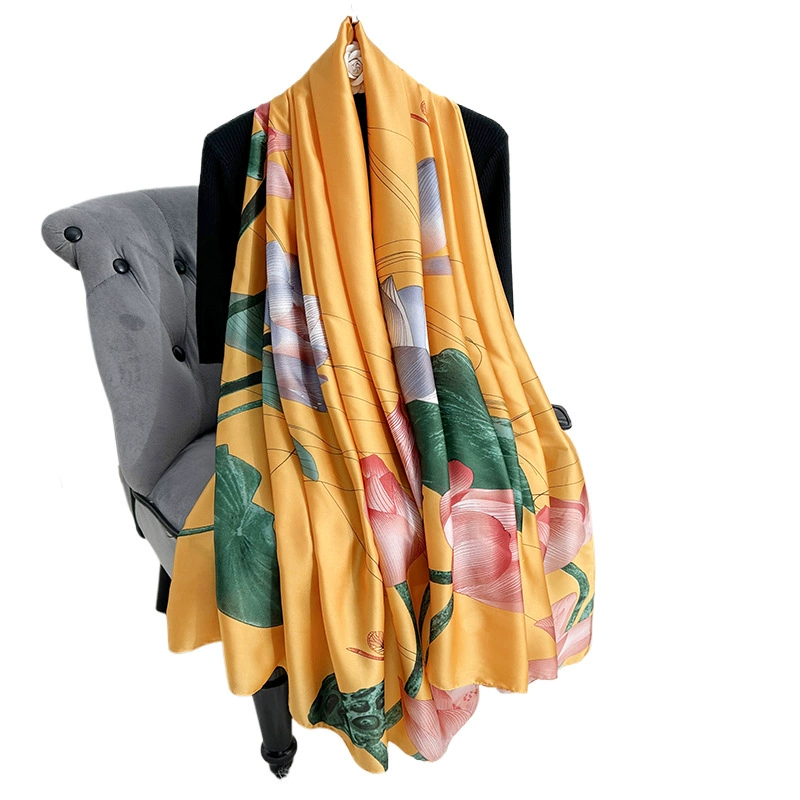 Floral Print Satin Long Scarf view 5