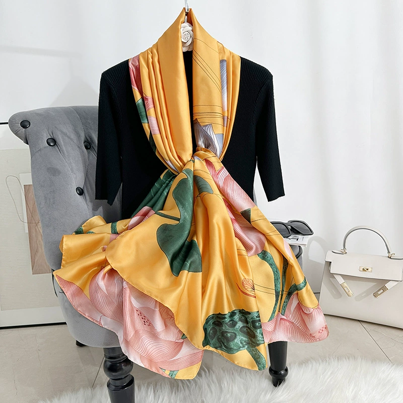 Floral Print Satin Long Scarf view 9