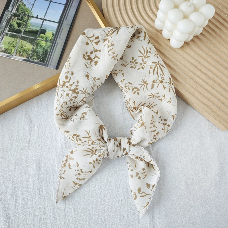 Floral Print Scalloped Edge Square Scarf view 4