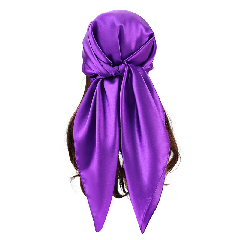 Satin Solid Color Head Scarf for Women