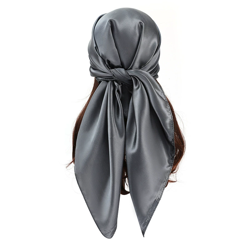 Satin Solid Color Head Scarf for Women view 2