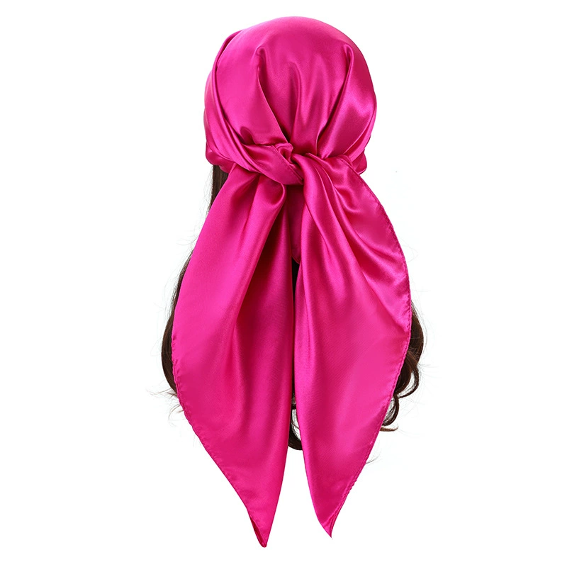 Satin Solid Color Head Scarf for Women view 3