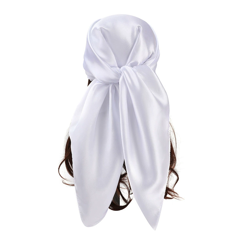 Satin Solid Color Head Scarf for Women view 4