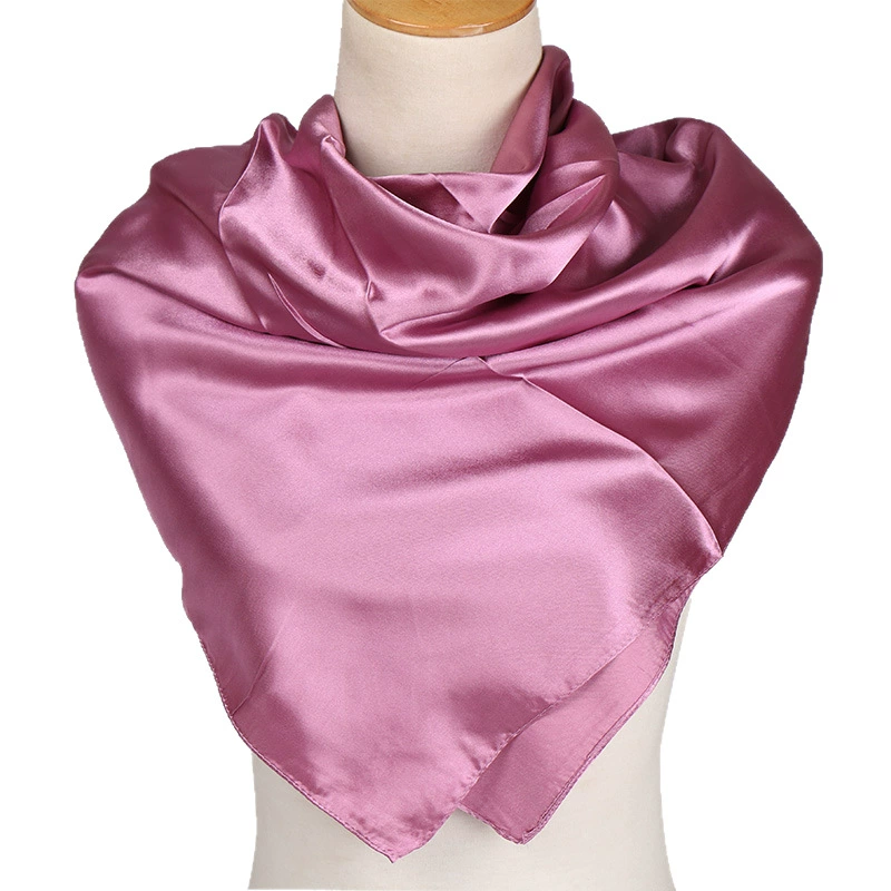 Satin Solid Color Head Scarf for Women view 5