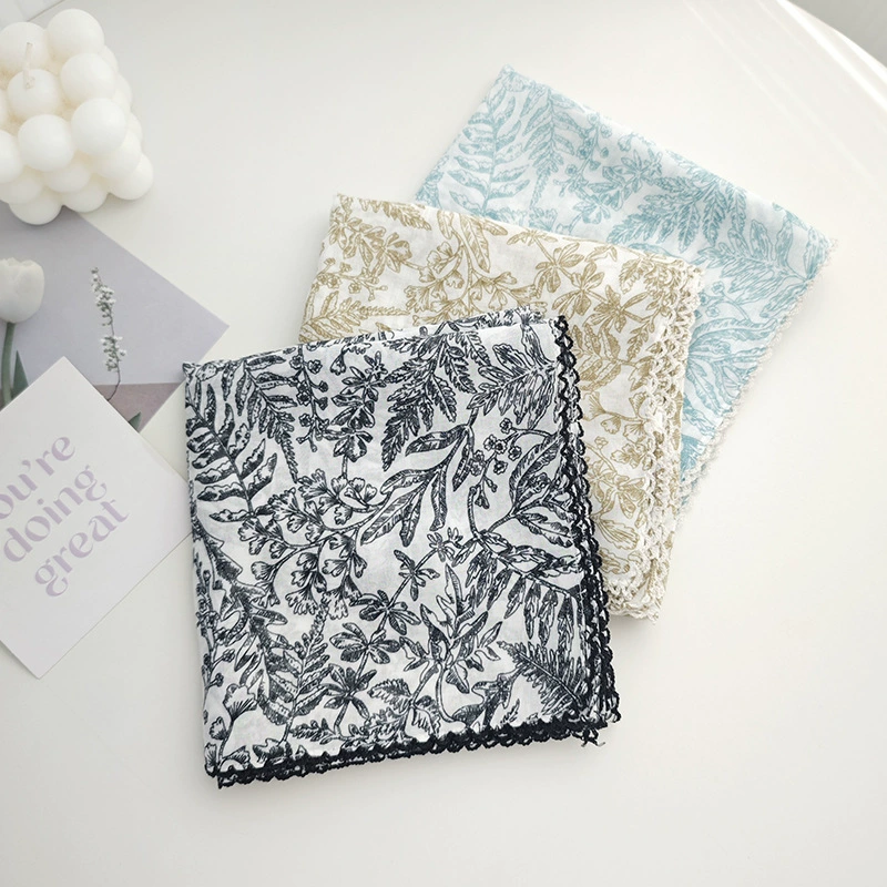 Floral Print Scalloped Edge Square Scarf view 2