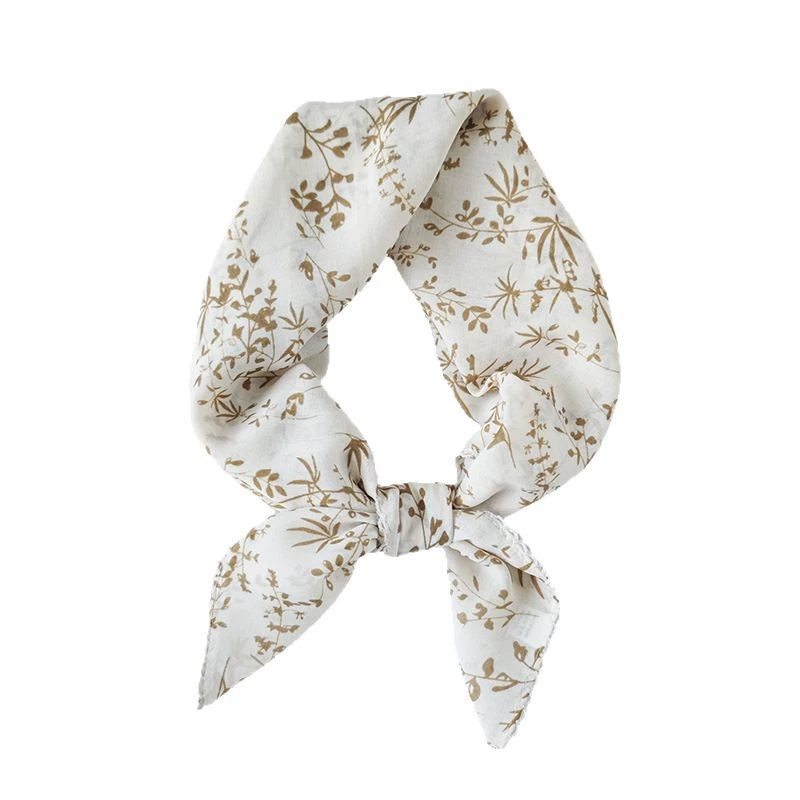 Floral Print Scalloped Edge Square Scarf view 5