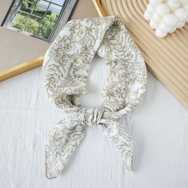 Floral Print Scalloped Edge Square Scarf view 7