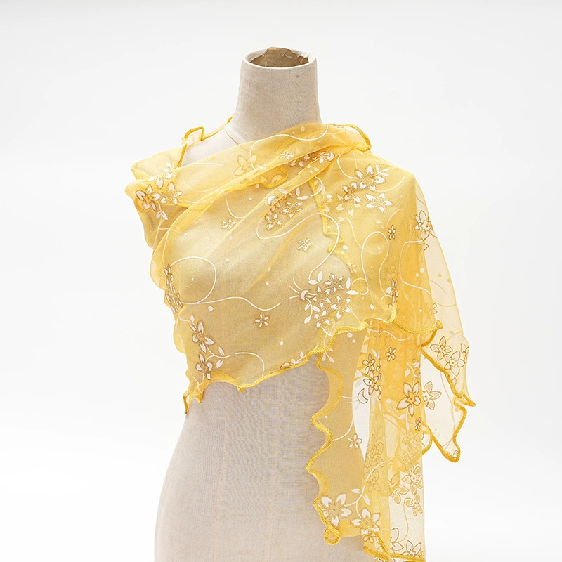 Printed Scarf with Lace Trim for Women view 8