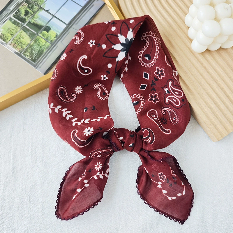 Cotton Linen Small Square Scarf view 8