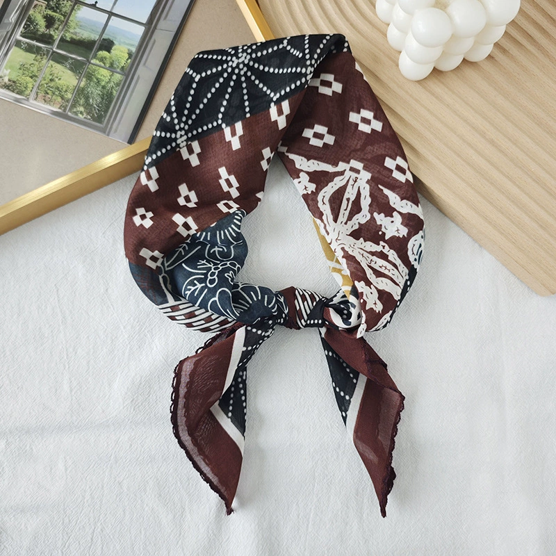 Cotton Linen Small Square Scarf view 11