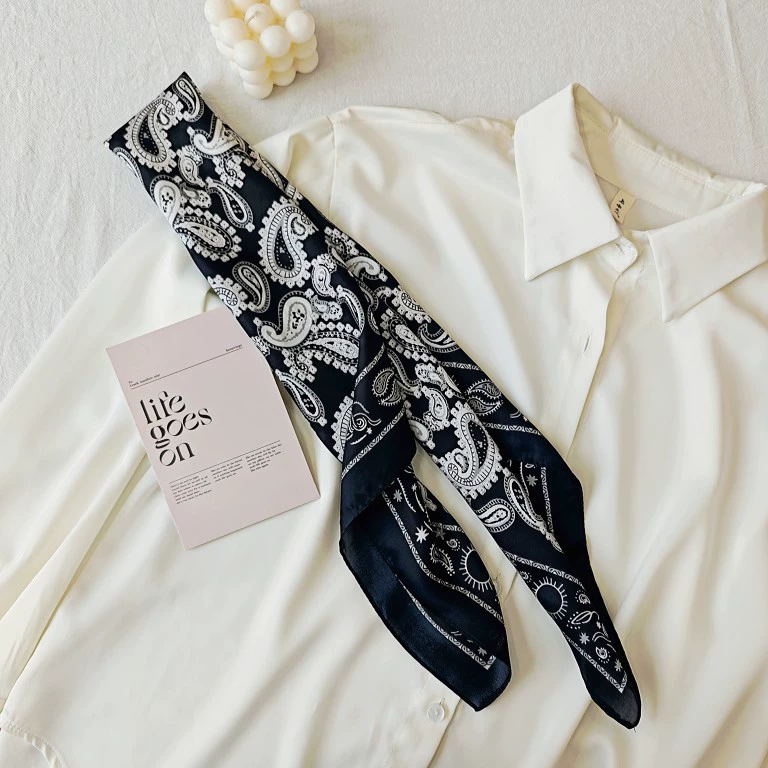 Paisley Black Square Scarf