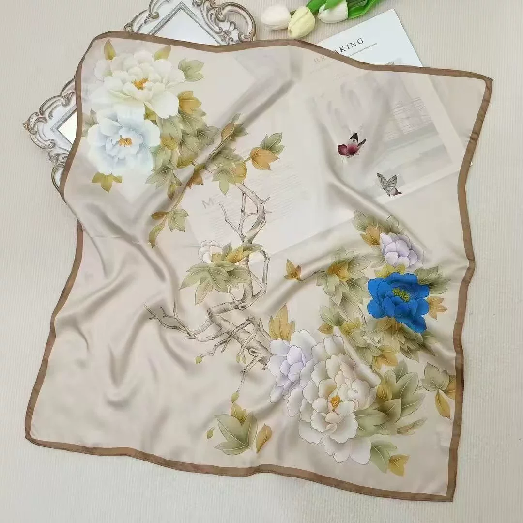 Mulberry Silk Floral Square Scarf view 3