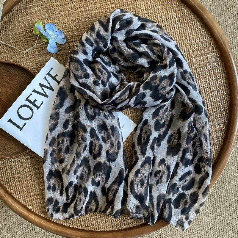 Leopard Print Long Scarf for Women view 2