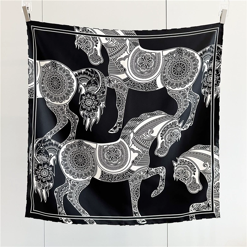 Mulberry Silk Jacquard Rose Scarf view 4