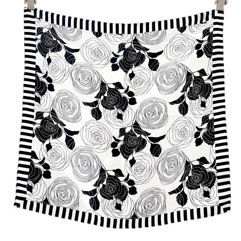 Mulberry Silk Jacquard Rose Scarf view 5