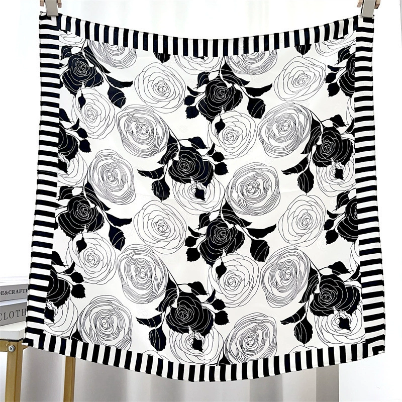 Mulberry Silk Jacquard Rose Scarf view 6