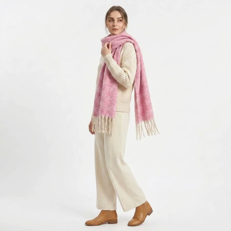 Polyester Mohair Solid Scarf view 2