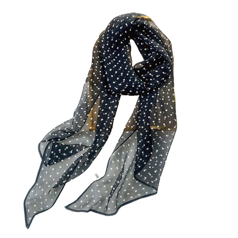 Polka Dot Chiffon Twilly Scarf view 5