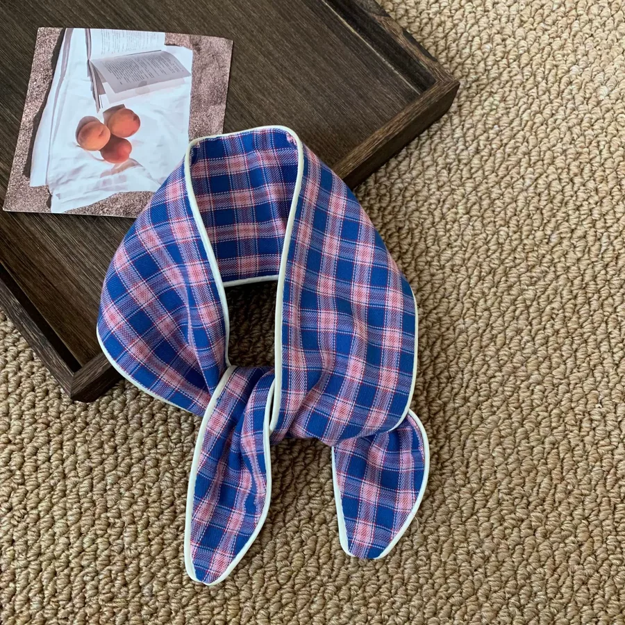 Plaid Cotton Long Scarf view 9