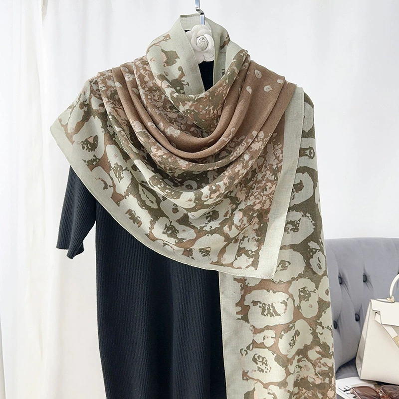 Cotton Linen Print Shawl