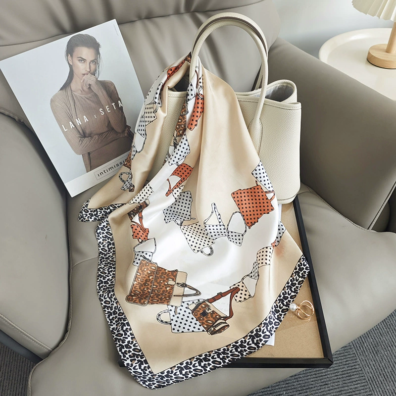 Leopard Print Square Scarf