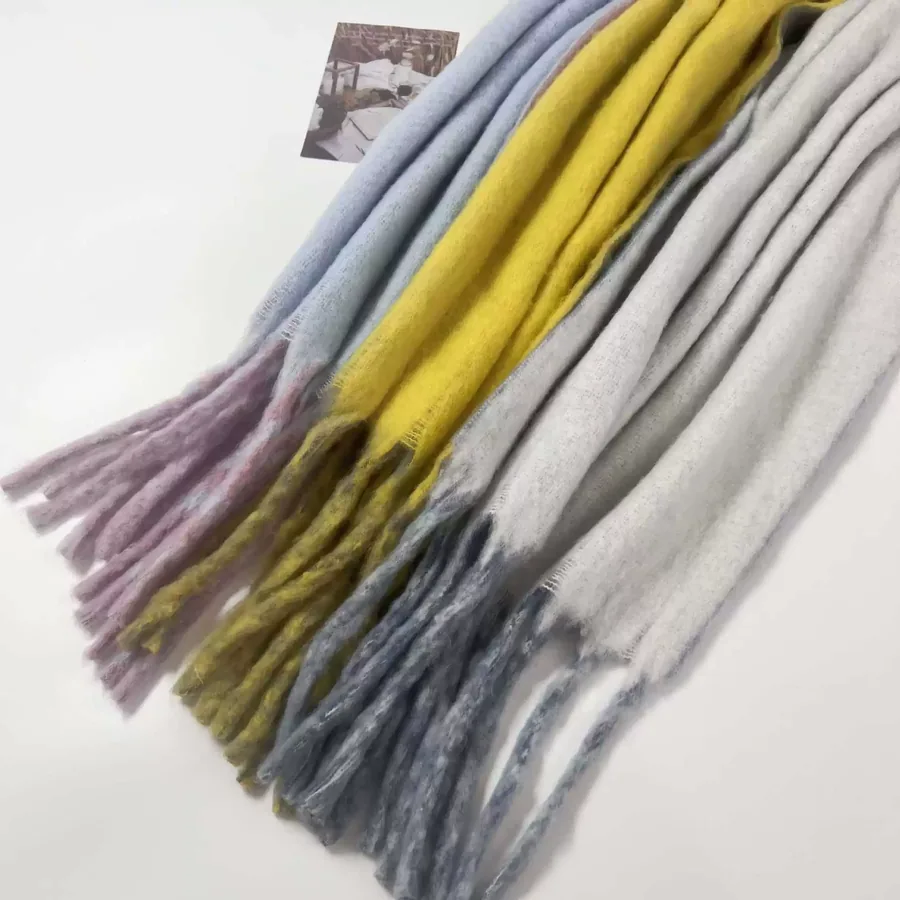 Polyester Solid Scarf with Fringe view 4