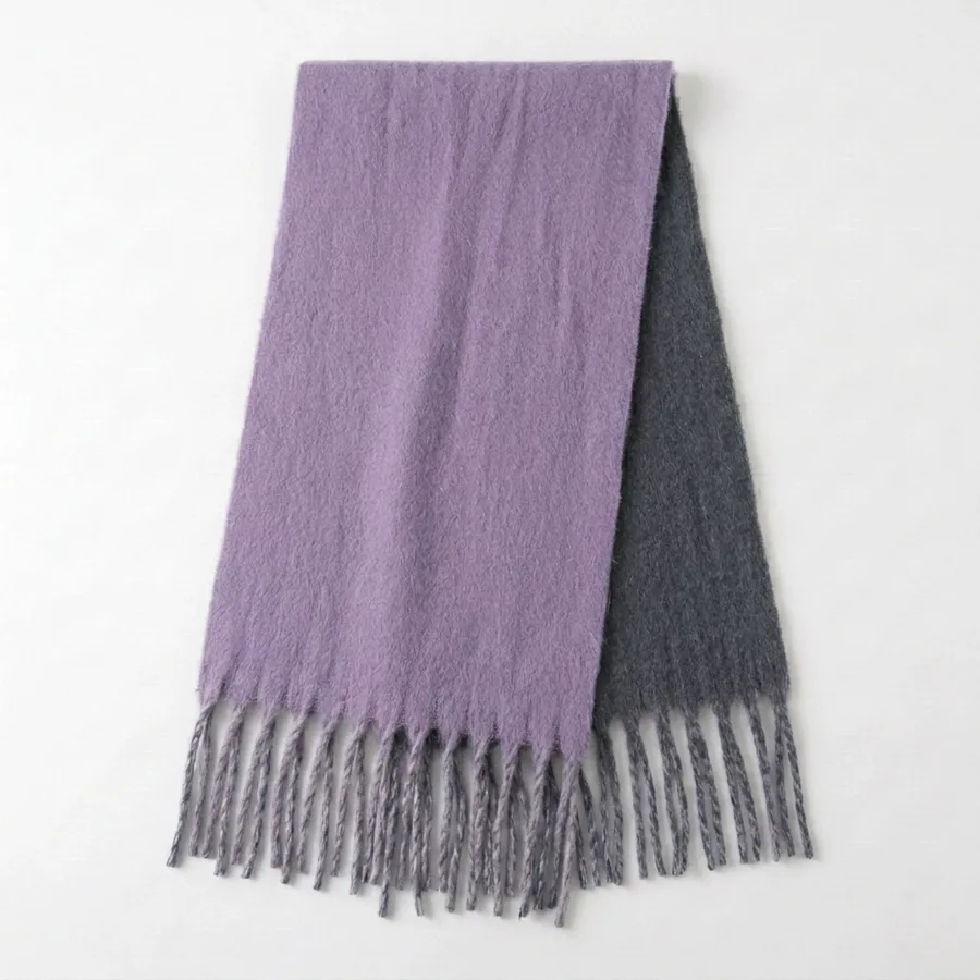 Polyester Solid Scarf with Fringe view 8