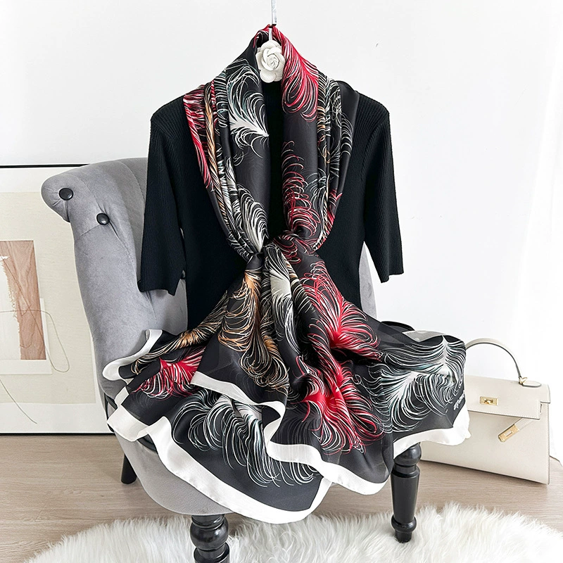 Satin Print Long Scarf view 4
