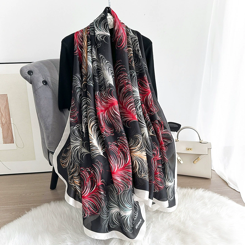 Satin Print Long Scarf view 6