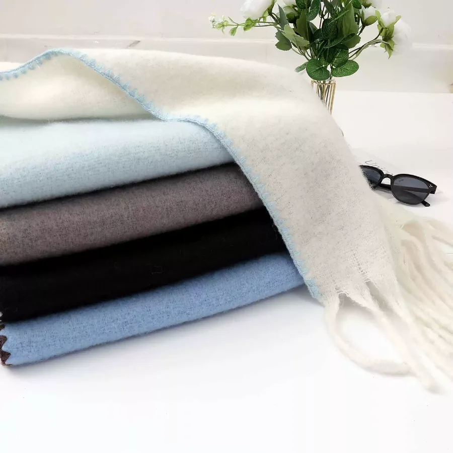 Polyester Mohair Solid Scarf view 3