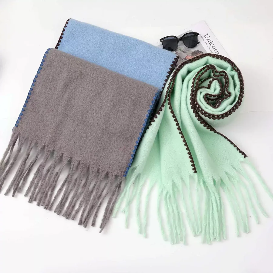 Polyester Mohair Solid Scarf view 4
