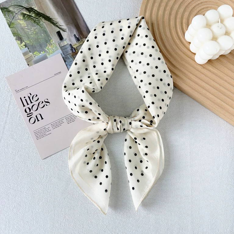 Polka Dot Cotton Silk Square Scarf