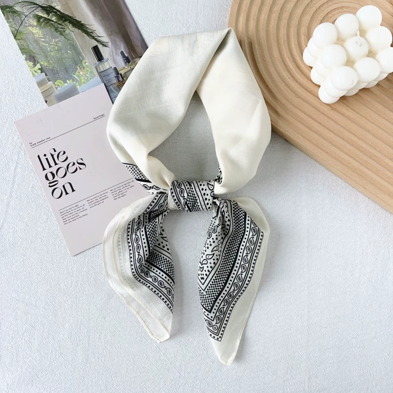 Geometric Cotton Silk Square Scarf