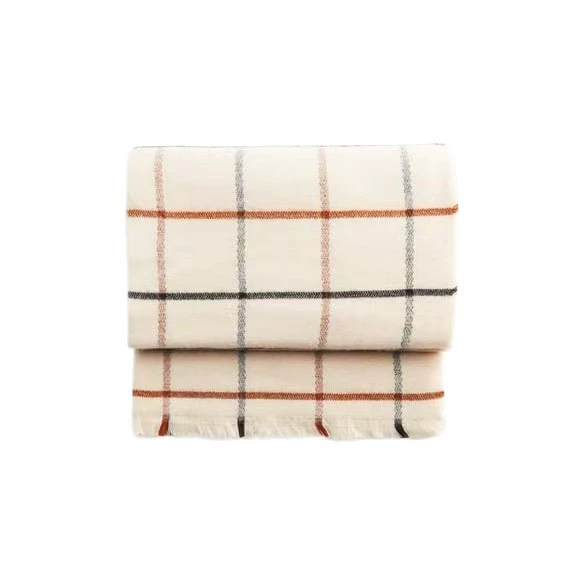 Acrylic Plaid Scarf with Fringe view 5