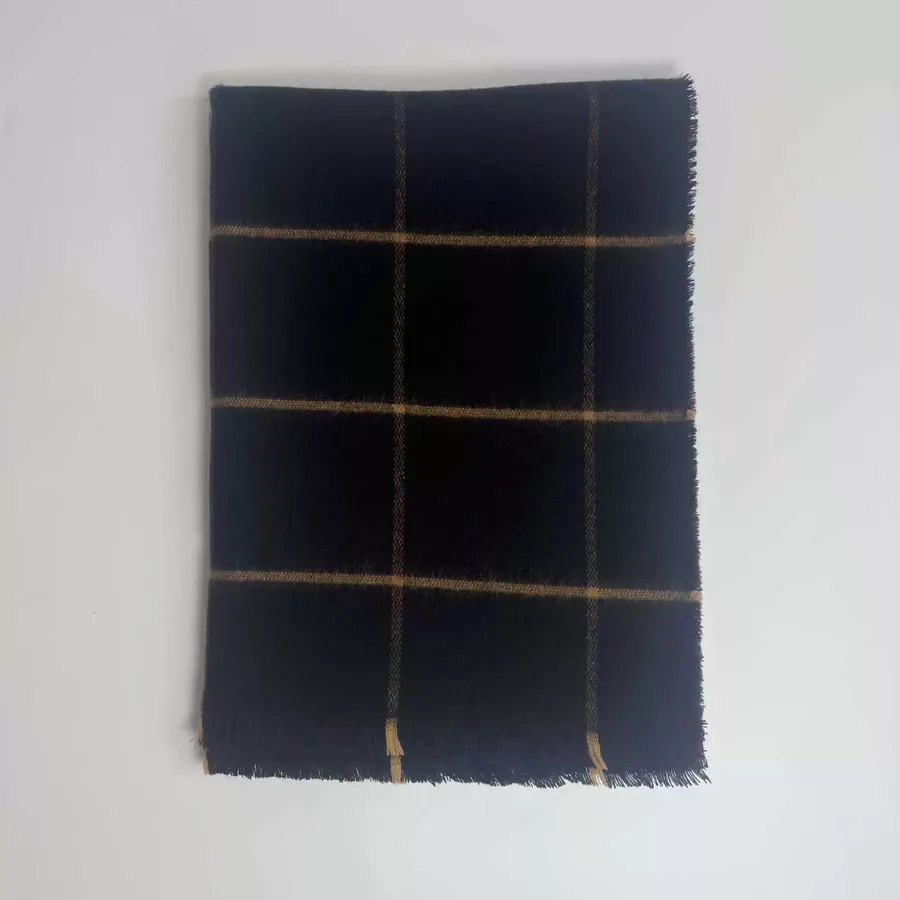 Acrylic Plaid Scarf with Fringe view 6