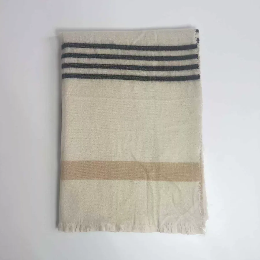 Acrylic Plaid Scarf with Fringe view 7