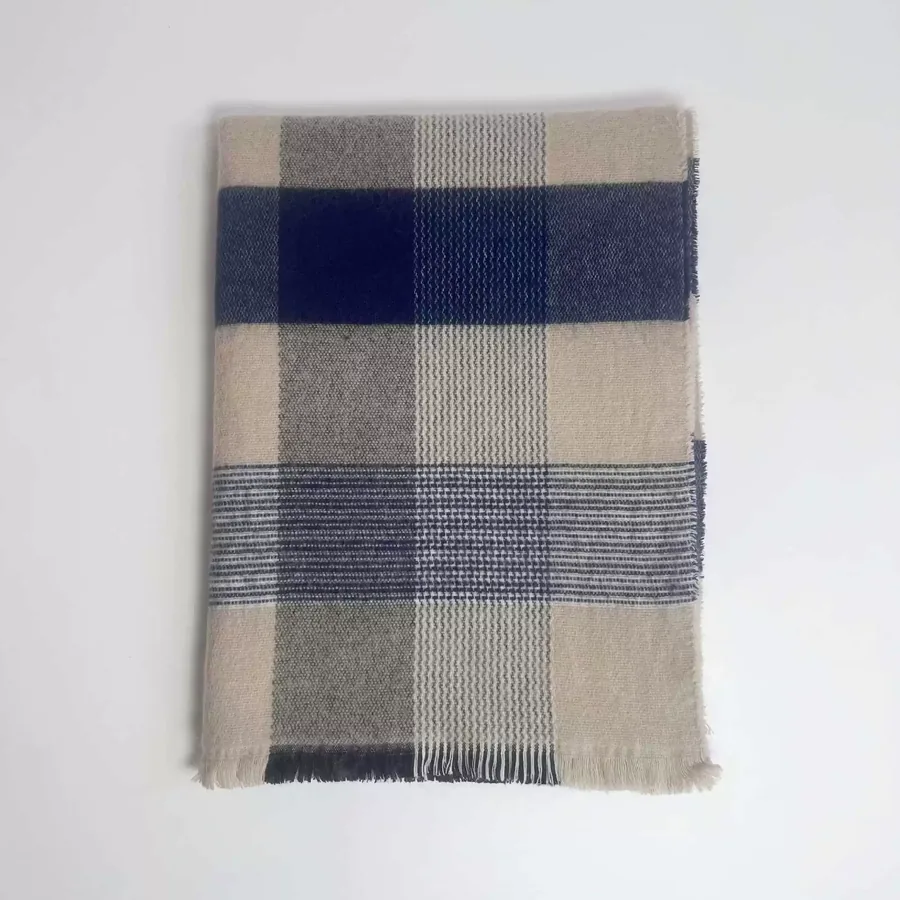Acrylic Plaid Scarf with Fringe view 9
