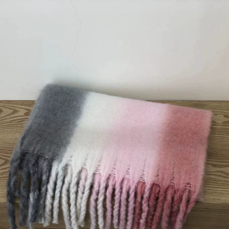Yarn-Dyed Striped Fringe Scarf view 7