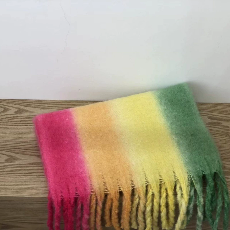 Yarn-Dyed Striped Fringe Scarf view 8