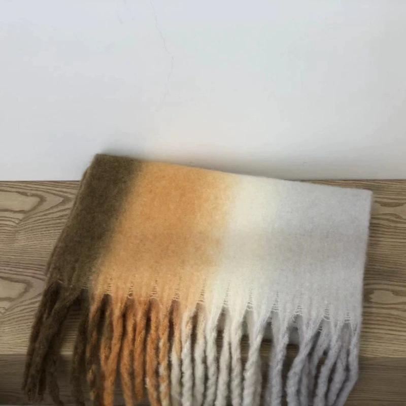 Yarn-Dyed Striped Fringe Scarf view 10