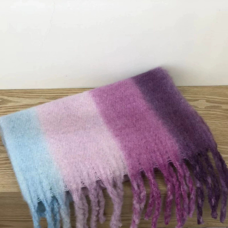 Yarn-Dyed Striped Fringe Scarf view 11