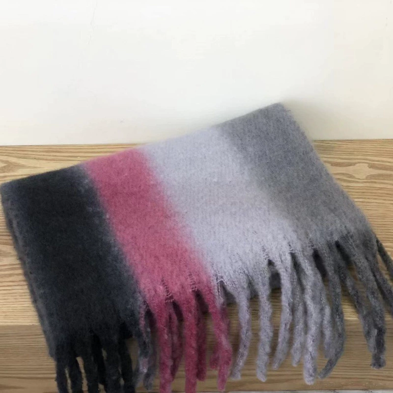 Yarn-Dyed Striped Fringe Scarf view 12