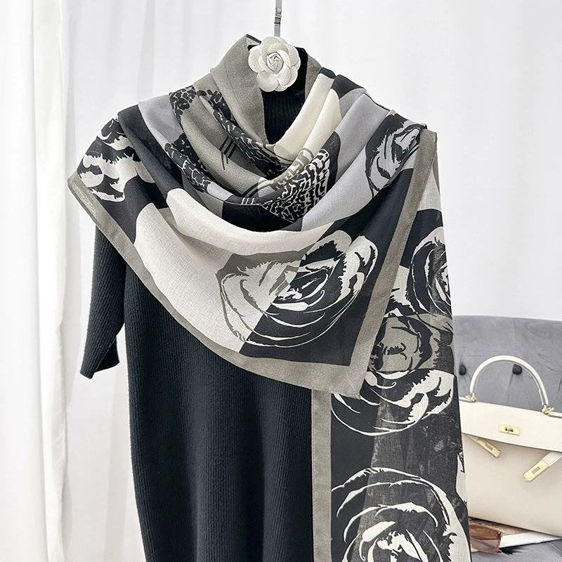 Camellia Print Shawl view 2
